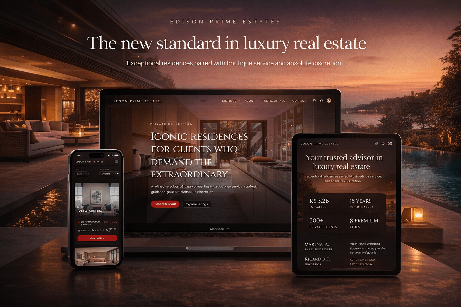 Edson Prime Estates landing page preview